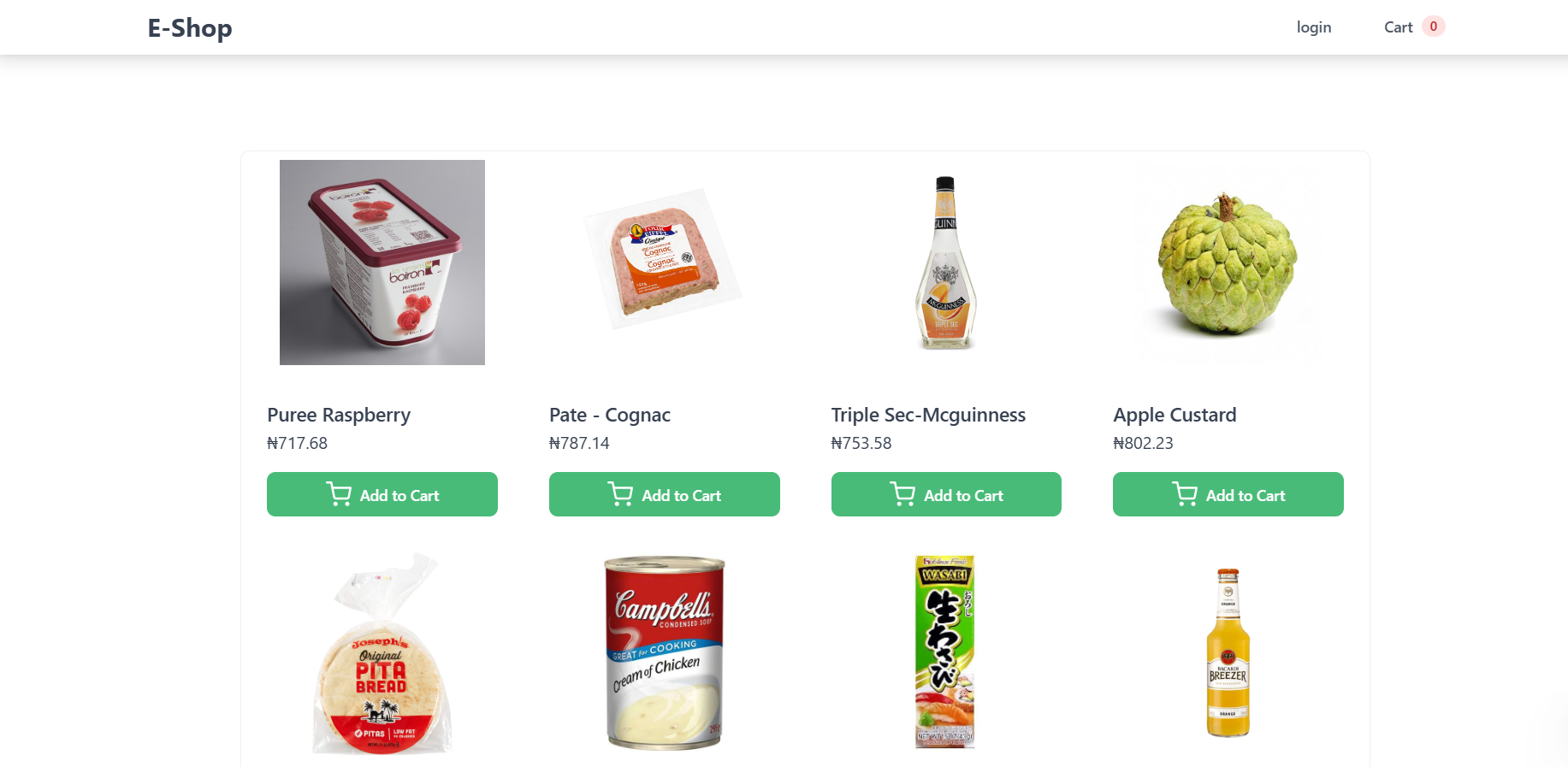 E-shop React + Express App